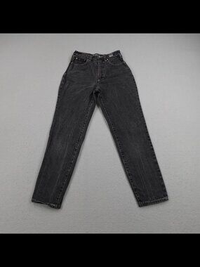 Versace Jeans Couture Jeans Womens 28 Black Denim High Rise Taper Italy EU 42